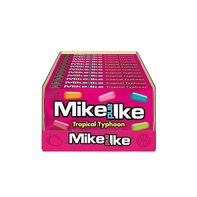 Mike and Ike Candy, Tropical Typhoon, 4.25oz Theater Box, Pack of 12