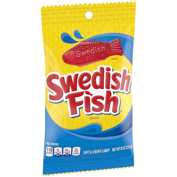 SWEDISH FISH Soft & Chewy Candy, 12-8 oz Bags