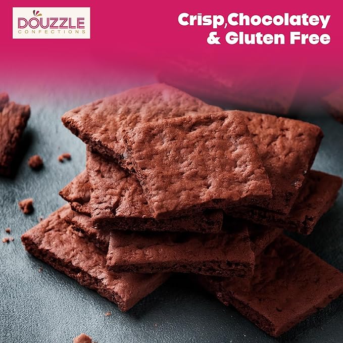 DOUzzle Gluten Free Cookies, Brownie Crisps Original (4 OZ - Pack of 1) Non Gebrokts Kosher for Passover Food Snacks