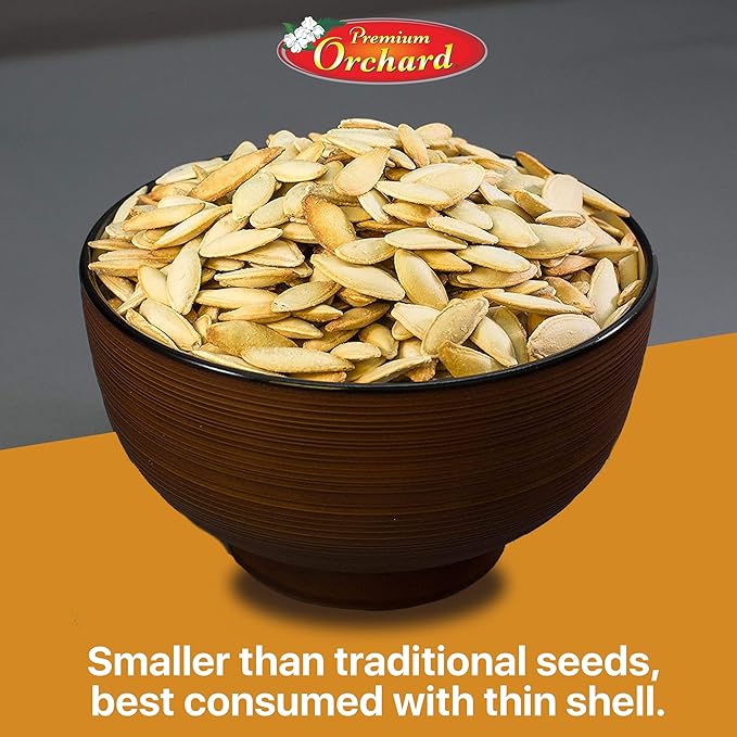 ROASTED PUMPKIN SEEDS to Eat in Shell by Premium Orchards MIXED NUTS - Salted with Sea Salt - Non-GMO Vegan Fresh Healthy Snacks/ - Great source of Plant Protein, Zinc, Magnesium & Iron - 1 Bag