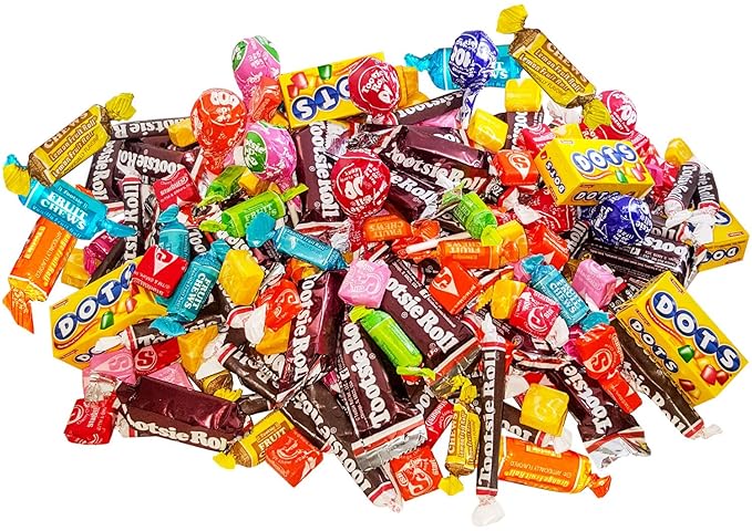 Assortit Fruit & Chocolate Candy Mix – Tootsie Roll Fruit Chews, Chocolate Midgees, Starburst, Dots & Pops Variety, 9.5 Lb Bulk Pack, Individually Wrapped (152 Oz)