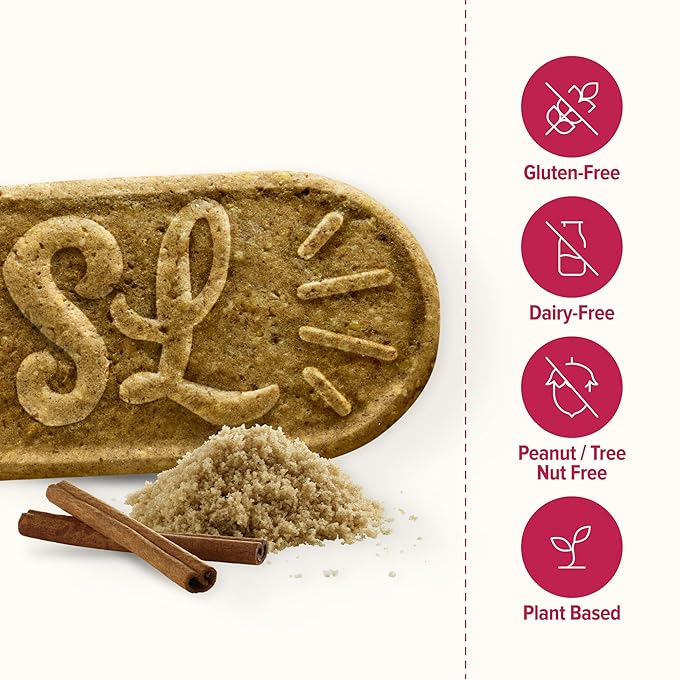 Sweet Loren's Vegan Breakfast Biscuits | Cinnamon Sugar | 4g Protein, 19g Whole Grains | Plant Based, Gluten Free, Dairy Free, Nut Free Snacks | 6 Pack (30 Total Biscuits, 1.6 ounce each)