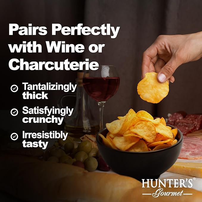 Hunter's Gourmet Hand-Cut Chips | No Trans Fat | Made with 100% Sunflower Oil | Wasabi & Turmeric Flavor | Gourmet Travel Snack | Halal | Vegetarian | Gluten-Free Chips | Pack of 4 | 150g