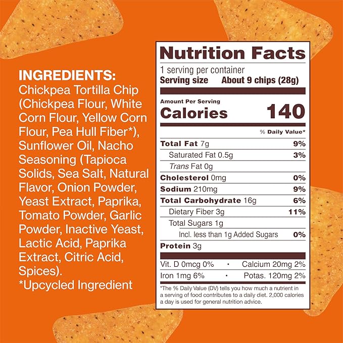 HIPPEAS Chickpea Tortilla Chips, Nacho Vibes Gluten Free Snacks, Dairy Free, Vegan, 1oz, Pack of 18, 3g Protein, 3g Fiber, Crunchy, Nutritious, Plant Protein Snack, Non-GMO, Kosher