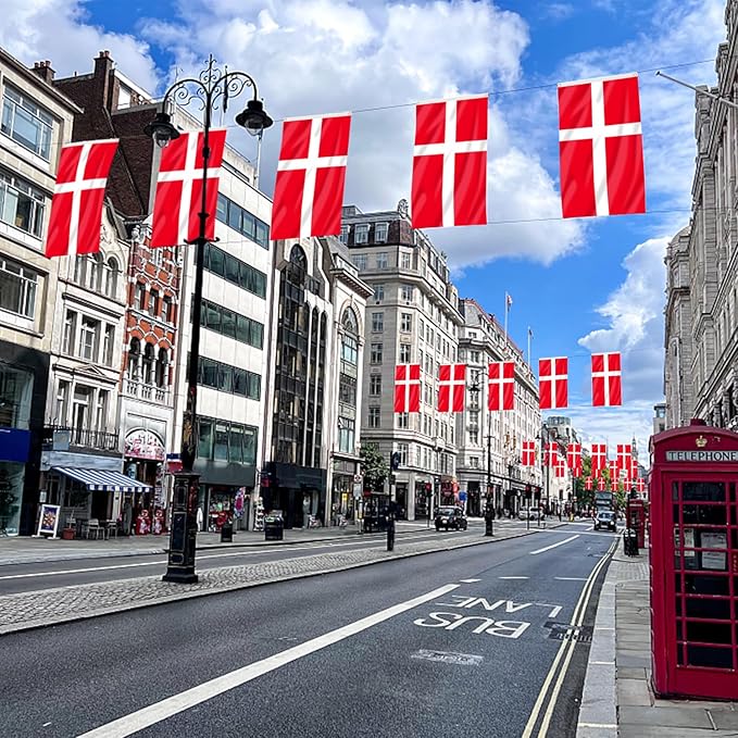 AhfuLife Denmark Flag 3x5 Ft, Large Denmark National Flags for Outside - Double Side with Brass Eyelets for World Cup Olympic Party Decorations, Bar Garden Street Decoration Indoor Outdoor