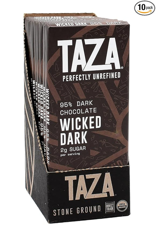 Taza Chocolate, 95% Wicked Dark Amaze Bar, 2.5 oz bars, case of 10