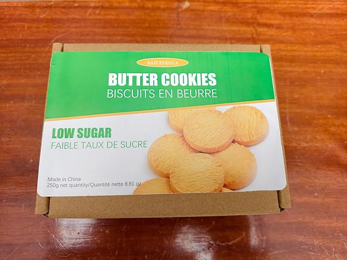 BAYUEDEGUA-Butter cookies 180g/6.34oz Low sucrose|Trans fatty acids|Vegan.Low burden biscuit snacks,Suitable for Afternoon tea/Daily snacks.