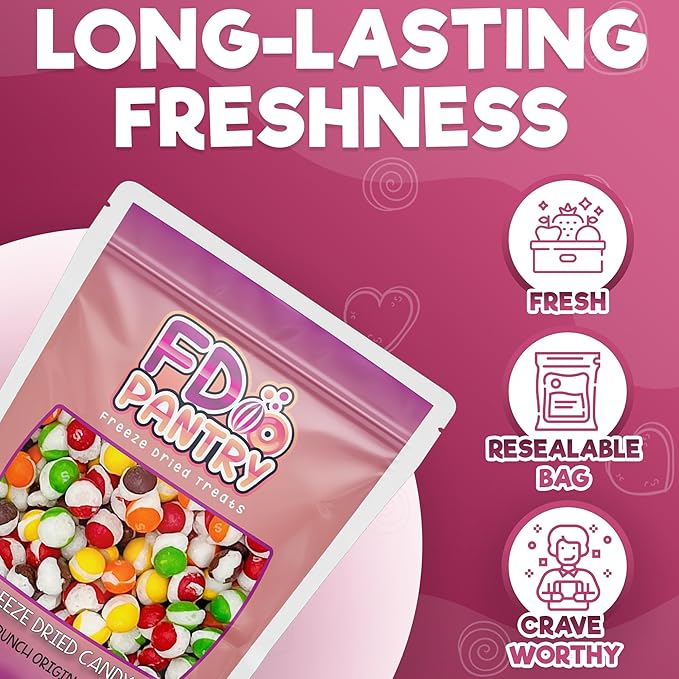Fruit Crunch Original Freeze Dried Candy 1lb - Assortment of Strawberry, Orange, Lemon, Grape,and Lime Candy Freeze Dried Flavors, Freeze Dried Candies Large 16 oz 1 pount bag - Ideal Gift Snack 16oz