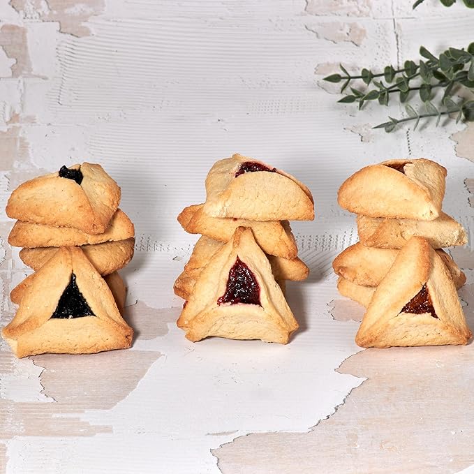 Hamentaschen Cookies Individually Wrapped [12 Count] Filled with Apricot, Prune & Raspberry Jam | Purim Gift Basket | Mishloach Manot for Mom, Dad & Friends | Kosher & Nut Free | Stern’s Bakery