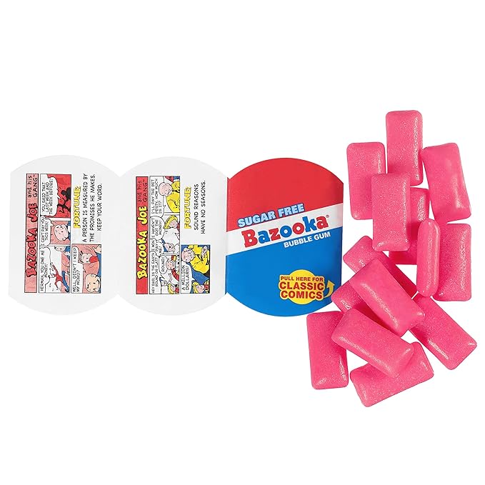 Bazooka New Sugar-Free Bulk Bubble Gum Pellets, Resealable Candy Bag for Sharing, Parties, Vintage Themes & More - Original Flavor, 120 Count Bag