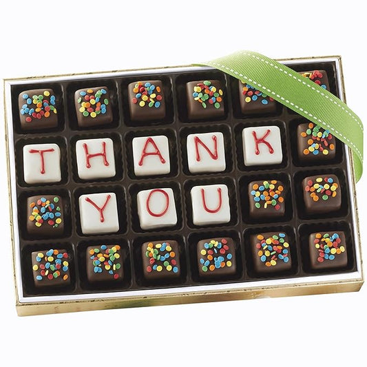 The Swiss Colony Thank You Petits Fours-Mini Cakes, Bite-Sized, Appreciation Gift Box -Show Thanks, Gratitude-Mini Cakes, Assorted Colors and Flavors, 24 Pieces, 6 oz. net wt.