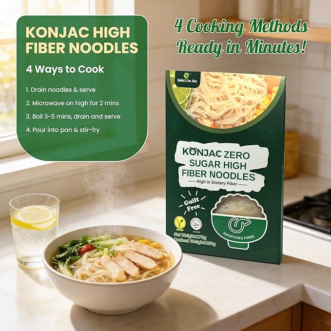 Ketoslim Mo Konnyaku Noodles High Fiber Keto Pasta Alternative Low Carb Vegan Sugar-Free 1 Pack