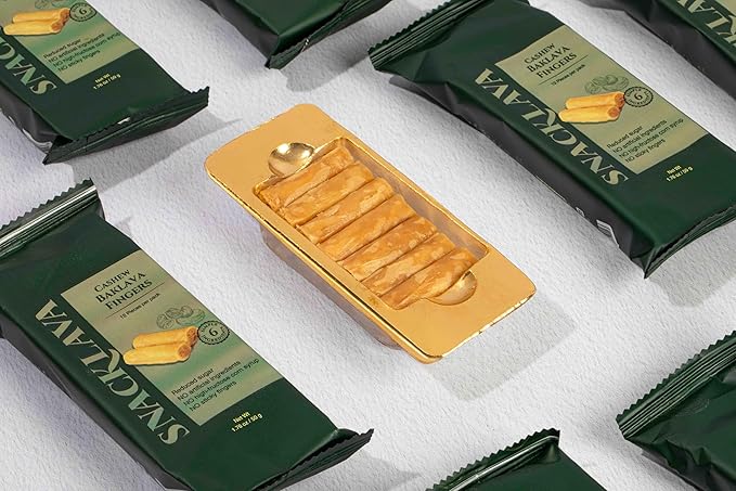 Snacklava Cashew Baklava Fingers - 20 Pack (240 Pieces) - No Artificial Ingredients, Colors or Preservatives - Premium Handmade Pastries