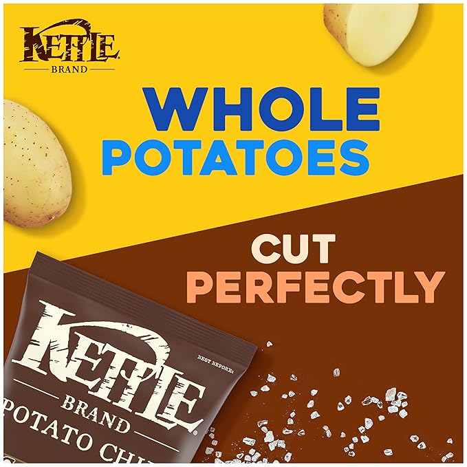 Kettle Brand Sea Salt Kettle Potato Chips, Gluten-Free, Non-GMO, 7.5 oz Bag (Pack of 12)