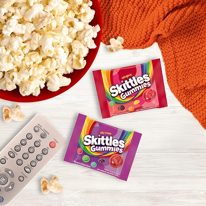 Skittles Gummies Mix 1.5 LB Fun Size Variety Pack of Original & Wild Berry Flavors Individually Wrapped Fruity Gummy Candy for Parties, Gifting, and On The Go Snacking