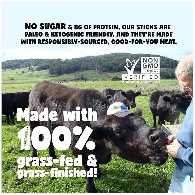 Original Variety, Sogo Snacks, No Sugar, 100% Grass-fed, Non-GMO Beef Sticks. No Nitrates, Gluten, Soy, MSG, Dairy or Nuts. Keto, Whole30, Paleo Friendly (24 of each, 1-oz, 48-cnt)