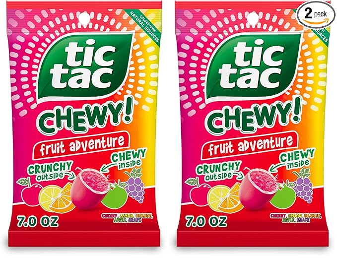 TIC TAC CHEWY! Fruit Adventure Candy, Fruit Candy, 7 oz (Packaging May Vary) (Pack of 2)