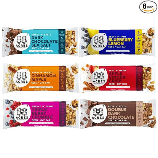 88 Acres Granola Bars | Gluten Free, Nut-Free Oat and Seed Snack Bar | Vegan & Non GMO | 6 Pack (Variety Pack)…
