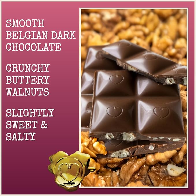 Chocolove Walnuts & Sea Salt Dark Chocolate Bars | 55% Cocoa | Crunchy Walnuts with a Salty Twist | Premium Dark Chocolate | Non-GMO, Gluten-Free, 3.2 oz Bar (12 Pack)
