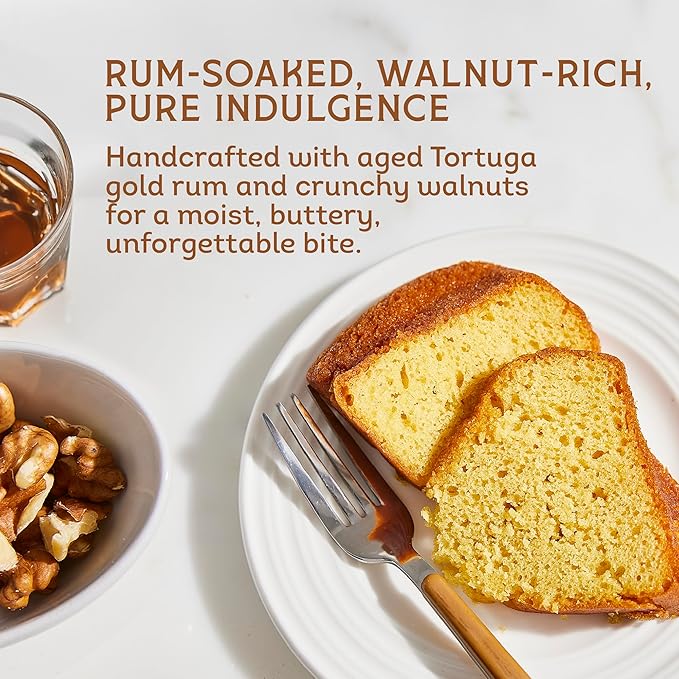 TORTUGA Caribbean Original Rum Cake with Walnuts - 16 oz Rum Cake 4 Pack - The Perfect Premium Gourmet Gift for Stocking Stuffers, Gift Baskets, and Christmas Gifts - Great Cakes for Delivery