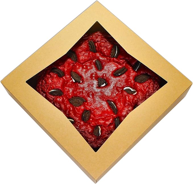 BAKELUV Pie Boxes 10x10x2.5 Inch | Brown / 25 pcs/Auto-Popup | Bakery/Pastry/Treats/Cookies/Cheesecake/Cake/Muffins/Donuts