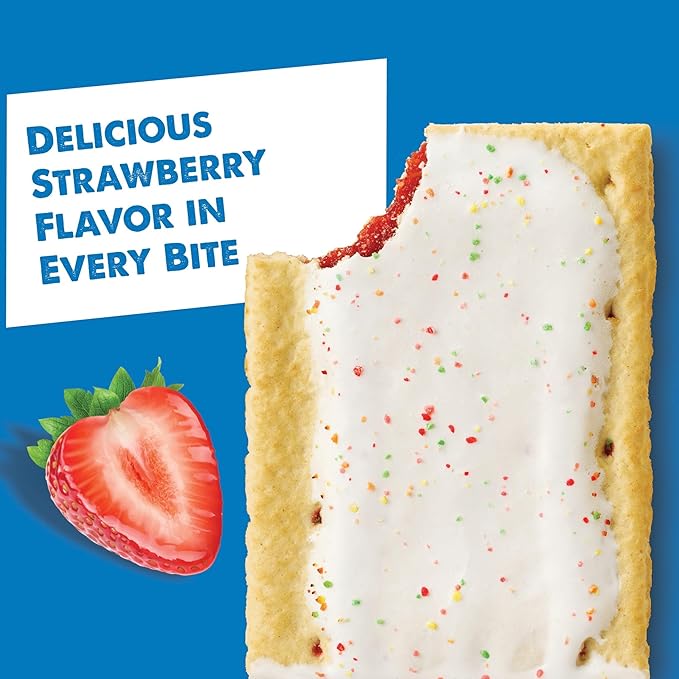 Pop-Tarts Toaster Pastries, Breakfast Foods, Kids Snacks, Frosted Strawberry (32 Pop-Tarts)