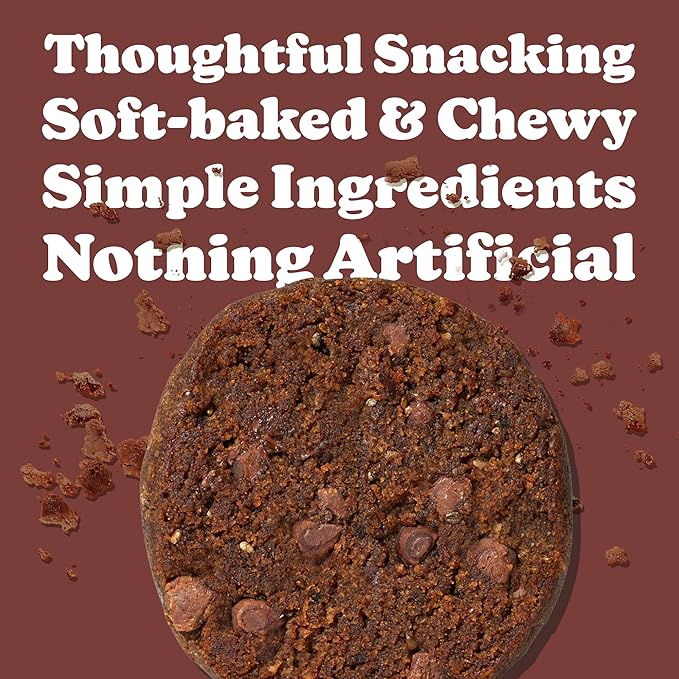 Love + Chew Mini Vegan Cookies, Gluten Free, 3g Plant Based Protein Per Cookie with Dark Chocolate and Coffee, Healthy Snacks for Adults, Individually Wrapped Cookies, Mocha Chip, 18 Pack