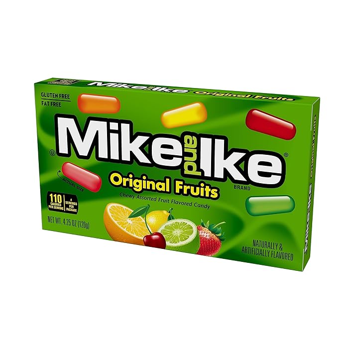 Mike and Ike Candy, Original Fruits, 4.25oz Theater Box, Pack of 12