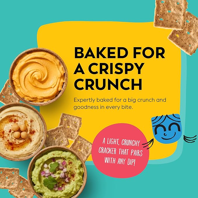 Sunnie Gluten Free Crackers, Healthy Grain-Free Sea Salt Cracker, Snacks for Kids & Adults, Made with Avocado Oil, Only 6 Ingredients, Vegan Snack, Low Calorie, 4 Oz, Pack of 6