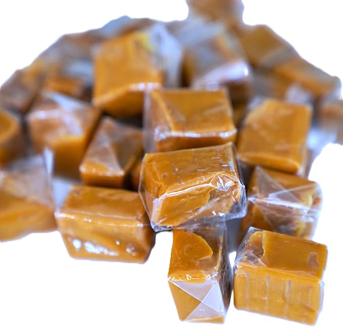 Vanilla Caramel Squares - 1.5 lbs of Individually Wrapped Smooth Creamy Chewy Caramel Candy