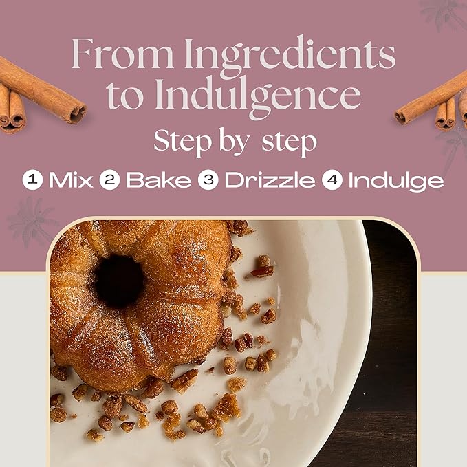 The Great Spirits Baking Company's Rum Runner Cinnamon Pecan Streusel Rum Cake, Mini Bundt Cake (4 oz), Comforting Dessert for Any Time of the Day