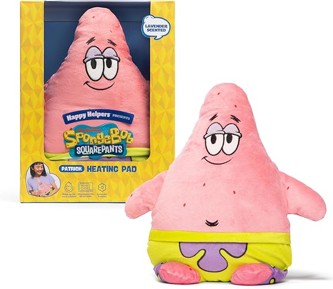 Happy Helpers Patrick by Relatable, The Cozy Comfort That's Anything But Boring, Get Relief with This Plush Heating Pad for Period Cramps and Body Pain, Includes 1 Microwavable Patrick Heating Pad
