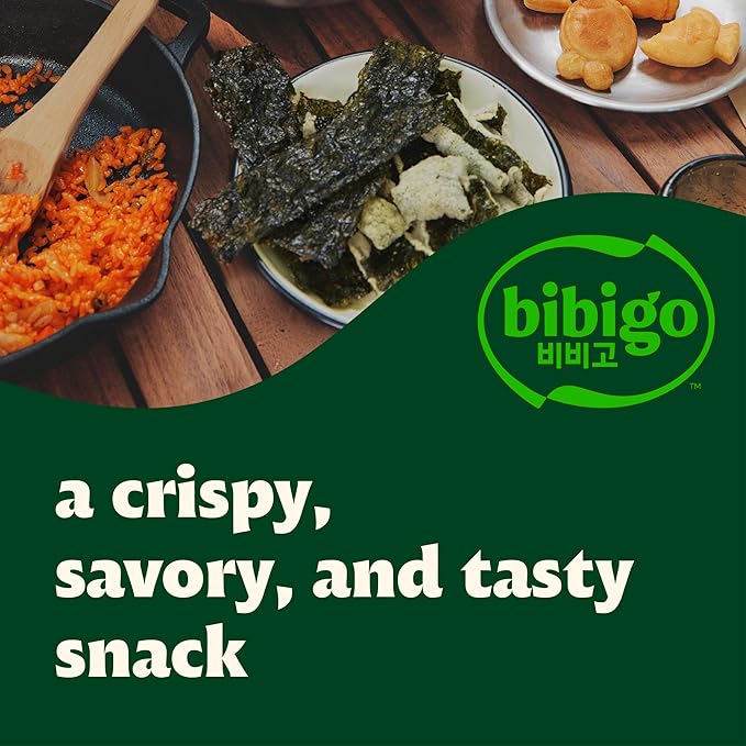 Bibigo Seaweed Crisps, Hot Chili, 0.14 Ounce (Pack of 5)