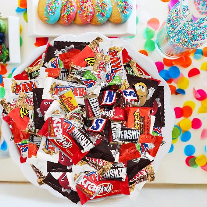 Assorted Chocolate Candy Mix - Individually Wrapped Chocolates - 2lb Bulk Variety Pack for Snacking, Sharing, and Gifting - Ideal for Home, Office, and Events