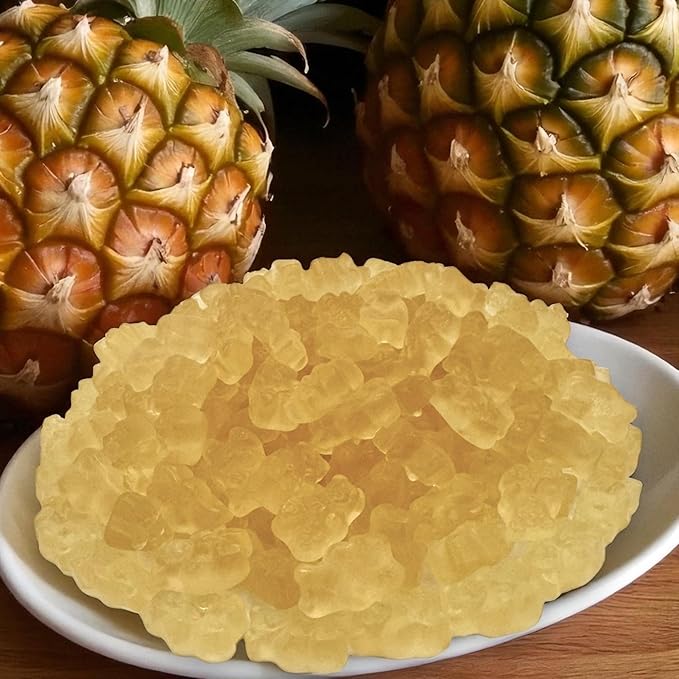 Irresistibly Delicious Pineapple Gummy Bears - 1.5 lbs of Fruity Bliss-Soft, Chewy, and Bursting with Tangy Delight-Great for Kids and Adults of All Ages(24 oz)