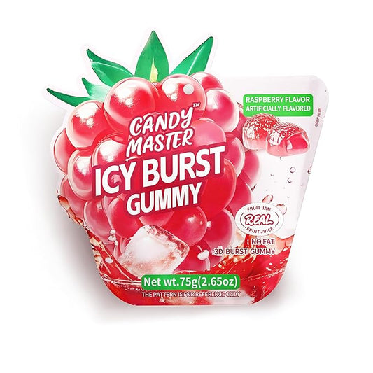 Candy Master Peelable Fruit Gummies Rassberry Flavors 3Pack, 6 Flavors Fun to Peel, Chewy Texture, Halal-Certified Holiday Gifts