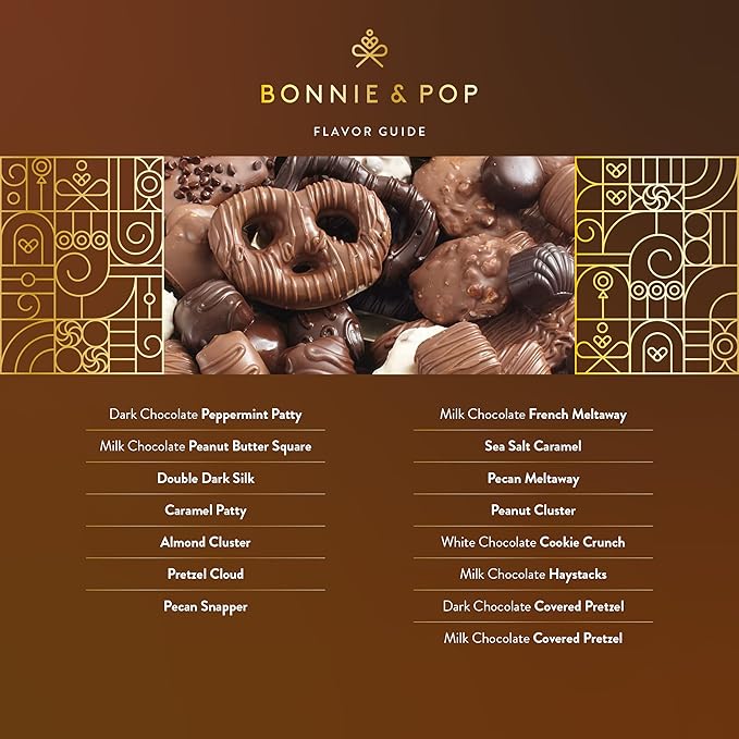 Chocolate Gift Basket, Gourmet Snack Food Box in Keepsake Tin, 2+ lbs of Chocolate, Great for Birthday, Sympathy, Family Parties & Get Well - Bonnie & Pop
