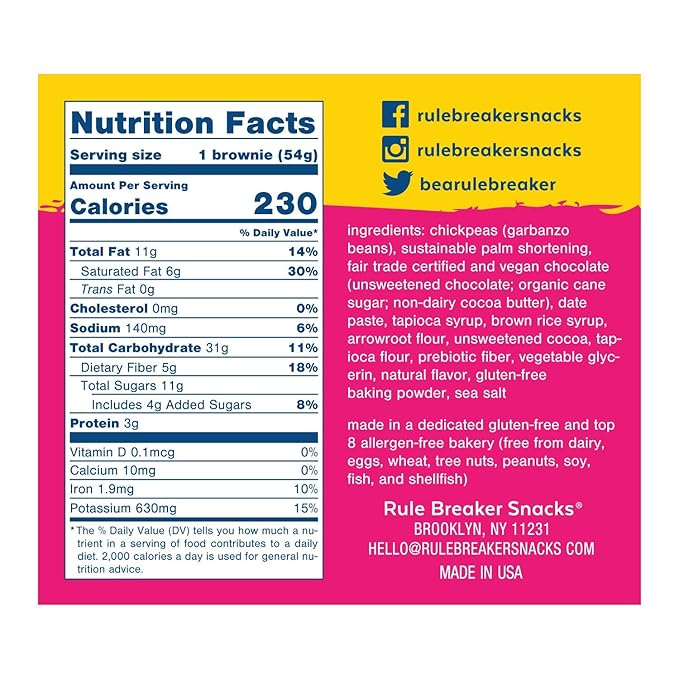 Rule Breaker Vegan & Gluten Free Cookies | Chocolate Brownie | Plant-Based, Nut-Free, Top 11 Allergen-Free | Soft-Baked School Snacks Cookies for Kids & Adults, Individually Wrapped (Pack of 24)