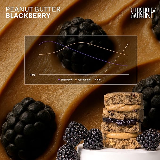 Stars + Honey Protein Bars - Peanut Butter Blackberry, 15g Protein, 2g Sugar, w/Collagen Keto Friendly Snack - Gluten, Dairy, Seed Oil, & Soy Free - High-Protein Snacks for Energy & Recovery -10 pack