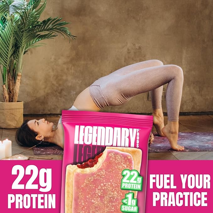 Legendary Foods 22g Protein Pastry 0g Added Sugar, Low Carb, Gluten Conscious, Keto Snack, Ideal for Glucose Management, Includes Whey Protein Isolate, 8 Pack Cherry Crumble