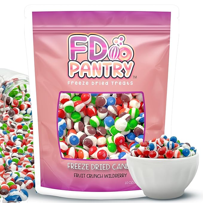 Fruit Crunch Wildberry Freeze-Dried Candy, 10 oz, Assorted Wild Berry Flavors, Large Pouch, Ideal Gift Snack Treat