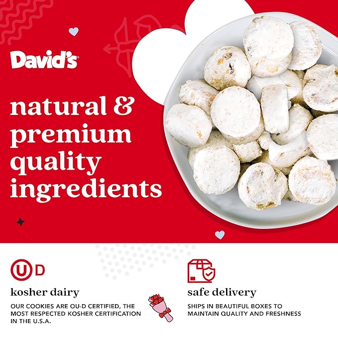 David's Cookies Butter Pecan Meltaways Sweet Sampler in Love Tin - 16oz Butter Cookies with Crunchy Pecans, Soft, And Melt In Your Mouth Flavorful Cookies - Delicious Gourmet Valentine's Food Gift