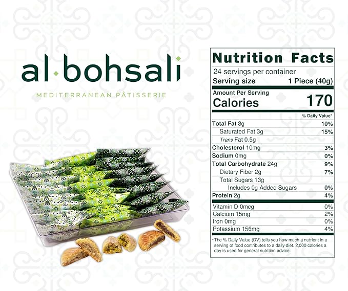 Al Bohsali Assorted Maamoul Cookies – Pistachio, Walnut & Date Filled Shortbread | 24-Piece Mediterranean Pastry Assortment