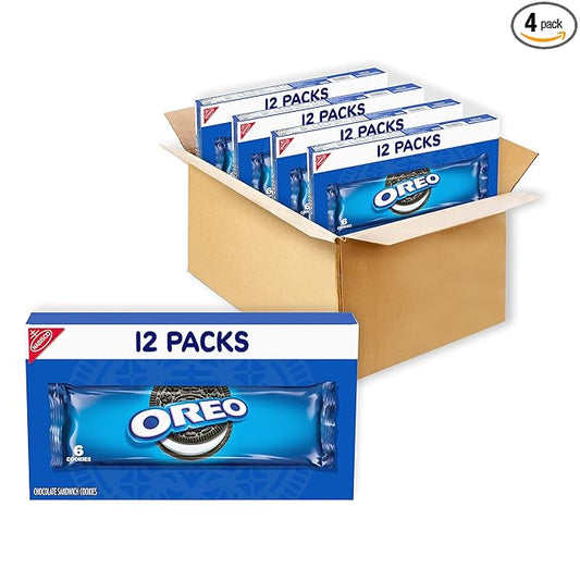 OREO Chocolate Sandwich Cookies, 48 Snack Packs (6 Cookies Per Pack, 4 Boxes)
