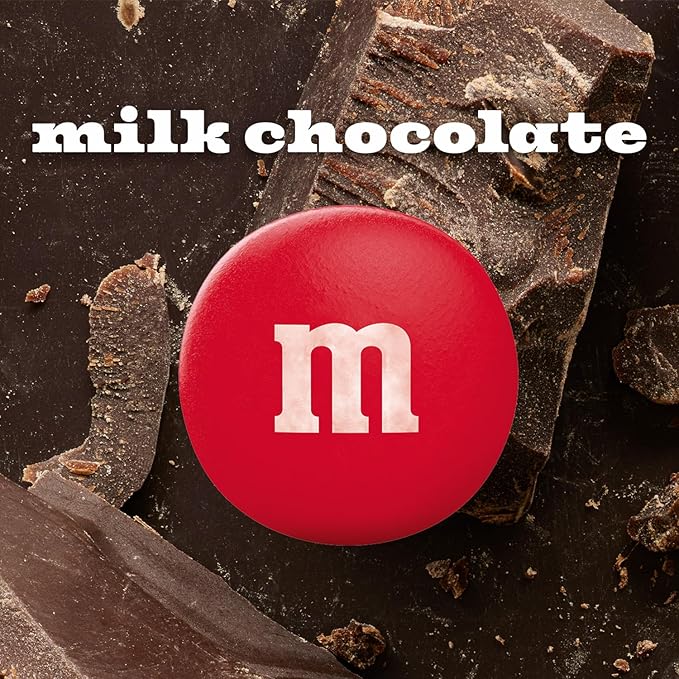 M&M's Milk Chocolate Bulk Candy in Resealable and Recyclable Jars, Party Size Assorted Chocolate Candies, Movie Night Snacks, Candy Buffet, 25.5 Oz Each (Pack of 2)