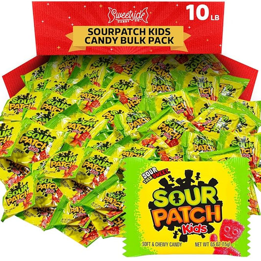 Bulk Candy Pack of SourPatch Kids - Fun Size for Movie Theater, Holiday Stuffing Basket Fillers, Party Bags, Office, on the go Snacking (10 Pound)