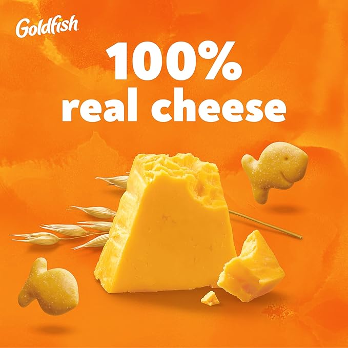 Goldfish Baked with Whole Grain Cheddar Cheese Crackers, 6.6 Oz Bag (Pack of 3)