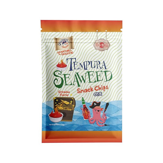 Japanese Tempura Seaweed Chips, Noriten – Sriracha Flavor | 5.29oz | Made in Japan by Swashbuckle Snacks