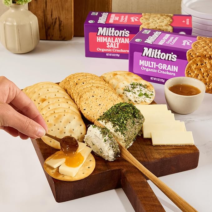 Milton's Organic Crackers Variety Bundle (Multi-Grain, Olive Oil & Sea Salt, Himalayan Salt) - Certified Organic, Non-GMO Project Verified, Kosher, Great for Charcuterie Boards - 6 Oz, Pack of 3