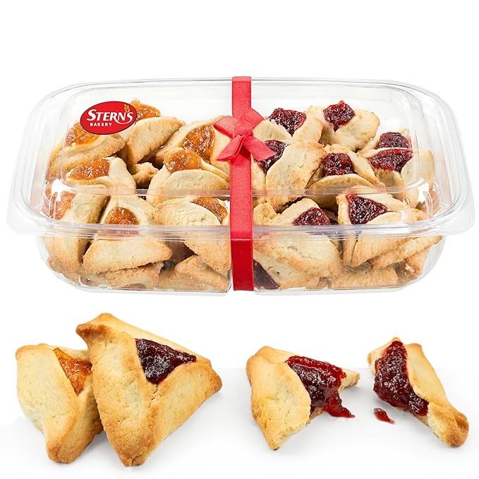 Shortbread Cookies Filled with Apricot and Rasperry Jam | Fruit Cookies, Gourmet Cookie Gifts | Kosher, Dairy Free, Nut Free | 22 oz Stern’s Bakery